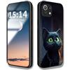 WBWONE Cover per Xiaomi Mi 11 Lite 5G / 4G / 11 Lite 5G NE, Slim Modello di Gatto Carino Custodia, Bordo in TPU Bumper in Silicone Protettiva Case - Gatto nero