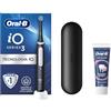 Oral-B Spazzolino Elettrico Ricaricabile iO 3 Nero, 1 Spazzolino Elettrico, 1 Testina Di Ricambio, Custodia Da Viaggio + Dentifricio Oral-B Advanced Protezione Gengive, Pulizia Denti Efficace