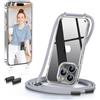 GOODVISH Cover Trasparente con Cordino per iPhone 14 Pro Max, Argento | Custodia con Regolabile Laccio Tracolla, [Antiurto] [AntiGraffio] [Antiscivolo] Case con Collana per iPhone 14 Pro Max 6.7