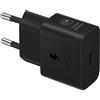 Samsung Caricabatterie USB Type-C Super Fast Charging 25W EP-T2510NBEGEU (senza Cavo), caricatore originale Samsung, porta USB-C, Nero