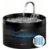 GIOTOHUN Fontanella per Gatti: Fontanella Gatti - 2L Fontana Gatti con Forma di Rubinetto - Super Silenziosa Fontana Gattoi - GIOTOHUN Abbeveratoio per Gatti Nero Include 6 Filtro + 3 Spugna