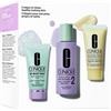 Clinique Starter Kit Skincare Routine 3 Step Pulizia+Esfoliazione+Idratazione