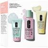 Clinique Starter Kit Skincare Routine 3 Step Pulizia+Esfoliazione+Idratazione