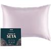 DREAMZIE Federa Sera Cuscino, Federa Seta Ipoallergenica, 19 Momme, 100% Seta, Con Cerniera Nascosta, Certificata OEKO-TEX (Lilla, 40x60cm)