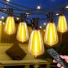 Light-Brightly 15m/50FT Catena Luminosa Esterno con Telecomando, Luci da Esterno Giardino Dimmerabile con 17+1 ST38 LED Lampadine di Ricambio 2700K per Illuminazione Gazebo Esterno Patio Jardin