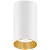 Maclean MCE458 Plafoniera Faretto con attacco GU10 per lampade LED e alogene fino a 35W 55x100mm plafoniera alluminio (1 pezzo senza lampadina, Oro/bianco)
