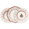Villeroy & Boch - Toy's Delight Dinner Set 12 Pezzi Rosso,Bianco, Adatto per Microonde, Piatto Ceramica Natale, Piatto Fondo, Decorazione Natalizie, Set di Stoviglie, Servizio, Porcellana Premium