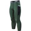 ARSUXEO 3/4 Collant a Compressione Uomo Corsa Leggings Capri Pantaloni Sport Palestra K76 Army Verde L