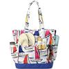 VASCHY Borsa Mare Donna Grande da Spiaggia in Tela Impermeabile con Chiusura a Tracolla Vacanza Shopping da Spalla Estiva da Viaggio Striscia Nera