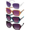 Vicloon Classici Di Tendenza Occhiali da Sole, 4 Pezzi Occhiali da Sole Rettangolari, Protezione UV400, Vintage, Protezione UV, per Donna, Guida, Spiaggia, Feste, Bianco, Rosso Vino, Blu-Grigio