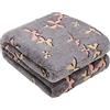 Kanguru, Plaid Pile, Grigio, Glow, singolo, si illumina al buio, Coperta divano microfibra, morbida divertente, Farfalle 130x150cm, Simpatico copriletto singolo bambina, idea regalo Natale Compleanno