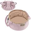 URAQT Borsa Cosmetica da Viaggio, Organizer per Borsa Trucco con Coulisse per Cosmetici, Borsa Trucco Coulisse Pigra, Impermeabile, Portatile, Grande Capacità, per Donne e Ragazze(Rosa chiaro)