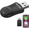 OTTOCAST Mini, Adattatore Wireless Android Auto e Carplay Plug & Play WiFi 5,8 GHz Converti Dongle Carplay Cablato in Wireless, Compatibile con auto del 2016 e successive con AA cablato e Carplay