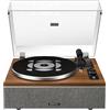 Qlearsoul Giradischi Qlearsoul ONE-S Tutto-in-Uno con Altoparlanti Integrati DSP, Giradischi Vintage Bluetooth Ingresso/Uscita, Preamplificatore Phono, Puntina AT-3600L, 33/45 Giri (Noce)