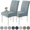 Ystyle Coprisedie Con Schienale 2 Pezzi, Elasticizzato Copri Sedie Soggiorno Cucina, Copri Sedia Universali Sala Da Pranzo, Moderno Coprisedia Lavabile Estraibile, Blu Grigio