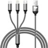 Aioneus Multi Cavo di Ricarica,3 in 1 Multiplo Cavo USB Type-C 1.2M Ricarica Rapida Filo Caricabatterie Nylon Intrecciato Cavetto Micro USB Tipo C Lightning per Samsung iPhone Huawei Redmi OPPO Android LG PS5