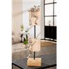 GILDE Scultura Climbing in legno di mango naturale, altezza 45 cm, forma rotonda