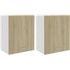 HETFTJN Credenza Soggiorno Mobile Cucina Dispensa Mobiletto Bagno Salvaspazio Mobile da Cucina - Mobili Pensili 2 pz Rovere Sonoma 50x31x60 cm Legno Multistrato per Camera Da Letto Cucina Bagno