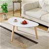 WDSHIYI Tavolino da caffè metà secolo moderno, piccolo, ovale, in legno, design a triangolo, per casa, ufficio, casa colonica, facile da montare, 85 x 48 x 40 cm