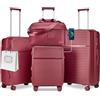 Joyway Set di valigie Valigia da viaggio a guscio rigido 4 pezzi con serratura TSA Set di valigie espandibili Include 1 borsa da viaggio Rosso