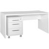 Composad | Scrivania e Cassettiera con 3 Cassetti e Serratura della Linea DISEGNO, Set di 2 Mobili per Ufficio, (LxAxP) 180x73x69 cm, Colore Bianco Laccato, Made in Italy