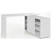 Composad | Scrivania della Linea CORE con 1 Anta Scorrevole e 6 vani, Scrivania Angolare, Scrivania con Libreria ad Angolo, (LxAxP) 150x74x120 cm, Colore Bianco Laccato, Made in Italy