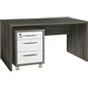 Composad | Scrivania e Cassettiera con 3 Cassetti e Serratura della Linea Disegno, Set di 2 Mobili per Ufficio, (LxAxP) 138,20x74,50x69 cm, Colore Rovere Sonoma e Bianco Laccato, Made in Italy