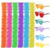 AWAVM 6 pezzi da 6,6 ft con coperchio pieghevole colorato Boas 6 pezzi occhiali da sole senza montatura Boa piume boa costume per cosplay, Halloween (12 pezzi)