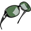 Joopin Occhiali da Sole da Donna Polarizzati Grandi Protezione UV400 Retrò Vintage Oversize Rettangolari Occhiali donna da Sole (Verde Militare)