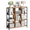 VASAGLE Libreria a 3 Ripiani, Libreria Scaffale a 9 Scomparti, per Soggiorno, Studio, Cucina, Camera da Letto, 30 x 100 x 103,1 cm, Marrone Vintage e Nero LLS112B01