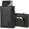 TEEHON Portafoglio Uomo Slim con Chiusura Magnetica & Protezione RFID | Piccolo Pelle Porta Carte di Credito uomo con Portamonete | Portafogli Uomo Pop-up Carte Scatola Regalo Nero