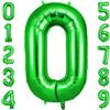 OFFCUP Palloncino Numero 0 Verde Gigante 40 Pollici Foil per Compleanno