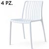 GTR PZ.4 Sedia Modello Erica in Polipropilene, colore Bianco, Dimensioni 44x45x80cm