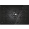 CANDY CVG74WTB Piano cottura a Gas 5 fuochi, Nero, Vetro temperato, griglie in ghisa