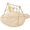 COTTONBEBE Palestrina Neonato Multifunzione per Bambini 0+ mesi,Tappetino da Gioco Morbido e Imbottito,3 Giocattoli Interattivo,Archi Gioco Legno Naturale Regolabili,Orso
