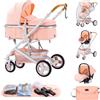 ALYIKOU passeggino compatto a ombrello 3 in 1, da 0 a 4 anni (25 kg max), leggero, passeggino da città, con carrello di trasporto,nero