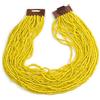 Avalaya Collana multifilo con perline in vetro giallo limone con chiusura quadrata in legno, lunghezza 60 cm