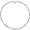GAVU Collana da Donna Perline Rosse Blu Verdi, Collana Minimalista da Donna in Pietre Dure con Chiusura OT a Cuore