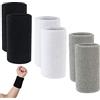 Vientiane Polsini Lunghi Fasce, 6 Pezzi Assorbente Fasce Da Polso, Polsini Disport, Polsini Tergisudore, Polsino Disport, 15 x 8 Cm,Per Sport, Yoga, Tennis, Squash, Badminton, Pasta, Basket