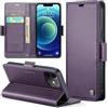 Rerzoiro Cover per iPhone 12 Mini 5.4 Custodia Portafoglio [Blocco RFID] Premium Pelle PU Wallet Case Flip Libro con Porta Carte Slot Supporto Flip Case per iPhone 12 Mini, Viola