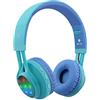 Riwbox Cuffie per bambini, WT-7S Le cuffie Bluetooth wireless per bambini con microfono per iPhone/iPad/Kindle/laptop/PC/TV Blue&Green