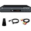LONPOO Lettore DVD per TV, LP-077 Lettore CD DVD con Uscita Scart e Uscita HDMI e AV, Porta MIC, Ingresso USB, Design della custodia in metallo (Cavo HDMI e AV Incluso) (DVD PLAYER) (Nero-Scart)