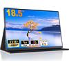 CUIUIC Monitor portatile da 18,5 pollici 120Hz, Gaming Monitor schermo IPS Full HD per laptop portatile 1080P 100% sRGB, connessione HDMI e USB Type-C, VESA, per laptop/PC/PS5/telefono