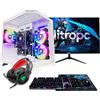 NitroPC - Pack Bronze | PC Gaming completo (AMD Ryzen 5 5655G 6/12 4,4GHz, RX Vega 7, RAM 16GB, M.2 1TB, Windows 11 | WiFi, monitor 24, tastiera, mouse, cuffie) PC desktop (Bianco)