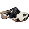MB Clogs Zoccoli Originali Svezia di Vacchetta e Pelliccia MB Bianco/Nero