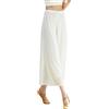 GUOCU Donna Pantaloni Palazzo da Allenamento a Gamba Larga e Fluidi Pantaloni da Jogging Spacco Lungo e Vita Elastica per Danza Classica in Vita Elastica Cravatta Bianco