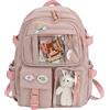 CaCaCook Zaino Kawaii, Zaino di Grande capacità, Zaino per Accessori per Orsi Carini per la Scuola Borsa da Scuola Multitasche per Ragazze Adolescenti (C)