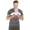 DNJKH Giacca Porta Bebè Uomo Calmante V Collo Manica Corta Canguro Maglietta T-Shirt Casual con Ampie Tasche