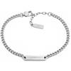 Emporio Armani Bracciale da uomo in acciaio inossidabile o con perline con chiusura a moschettone