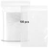 MARCPRINT 100 Bustine Trasparenti Richiudibili 12 x 18 cm | Sacchetti Plastica Trasparenti Per Alimenti | Ziplock Bags Multifunzione